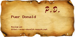 Puer Donald névjegykártya